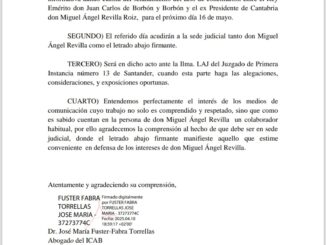 Juan Carlos I «El golfo» no ha confirmafo su presencia en el acto del dia 16 de mayo